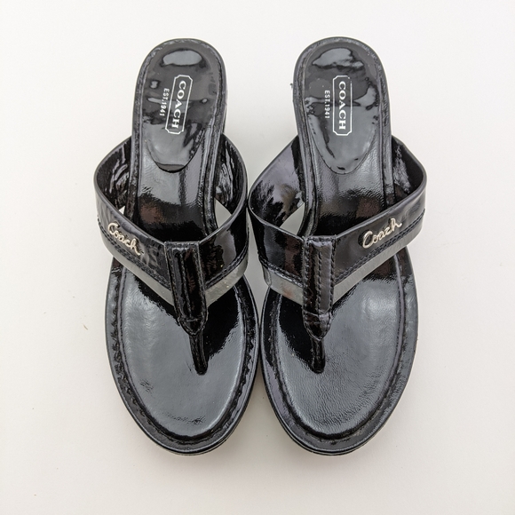 Coach Shoes - Coach Wedge Flip Flops